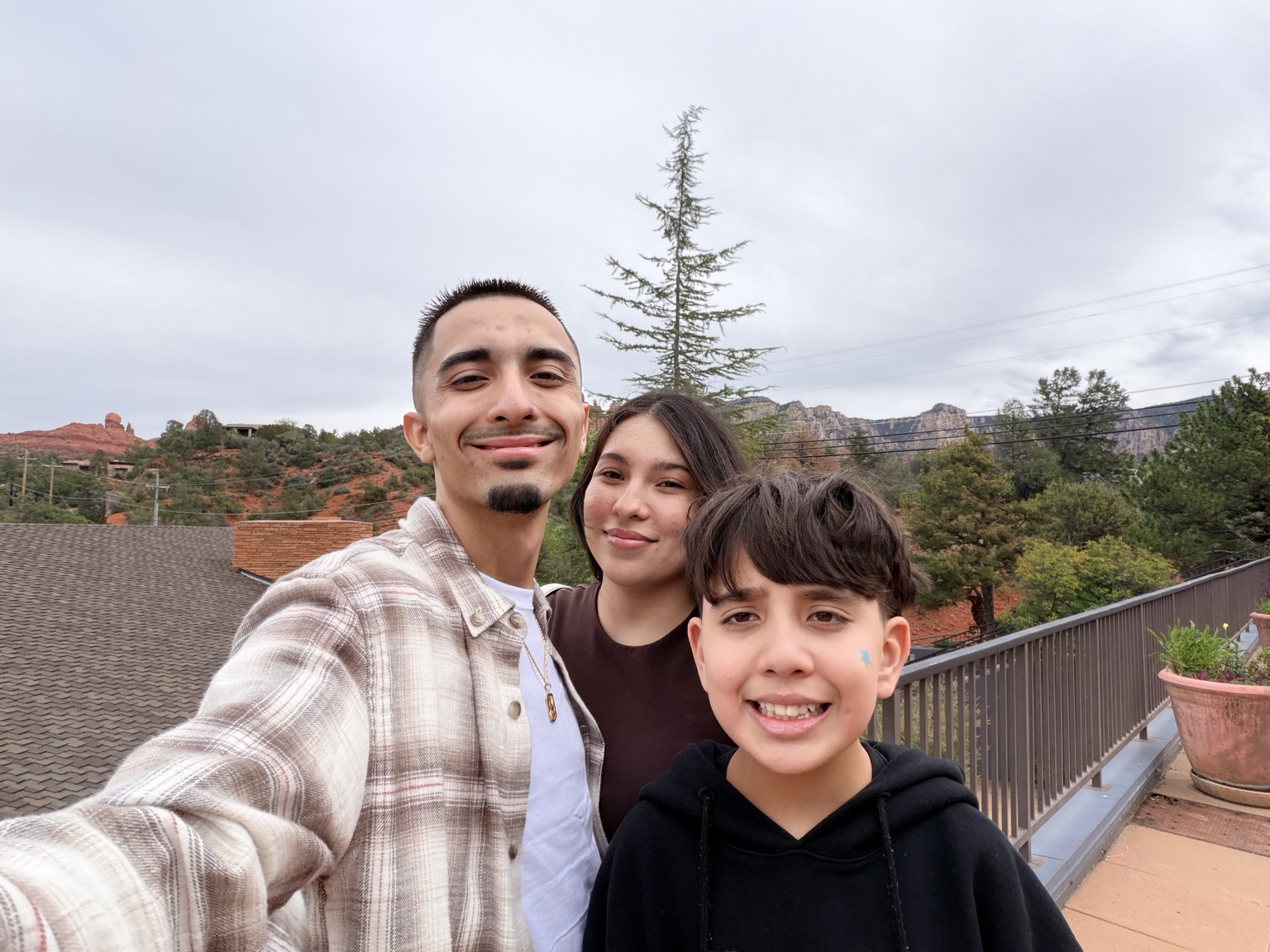 Robert with his girlfriend and her little brother on an outing